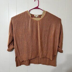 Listicle Womens Burnt Orange Wide Sweater Crew Neck Long Sleeve Size M EUC